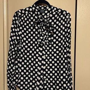 GAP Black and White Polka Dot Blouse